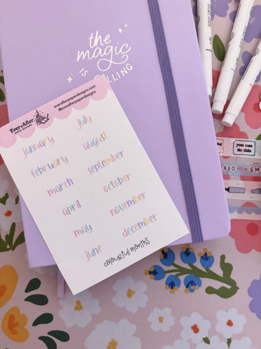 Colourful Months Sticker Sheet