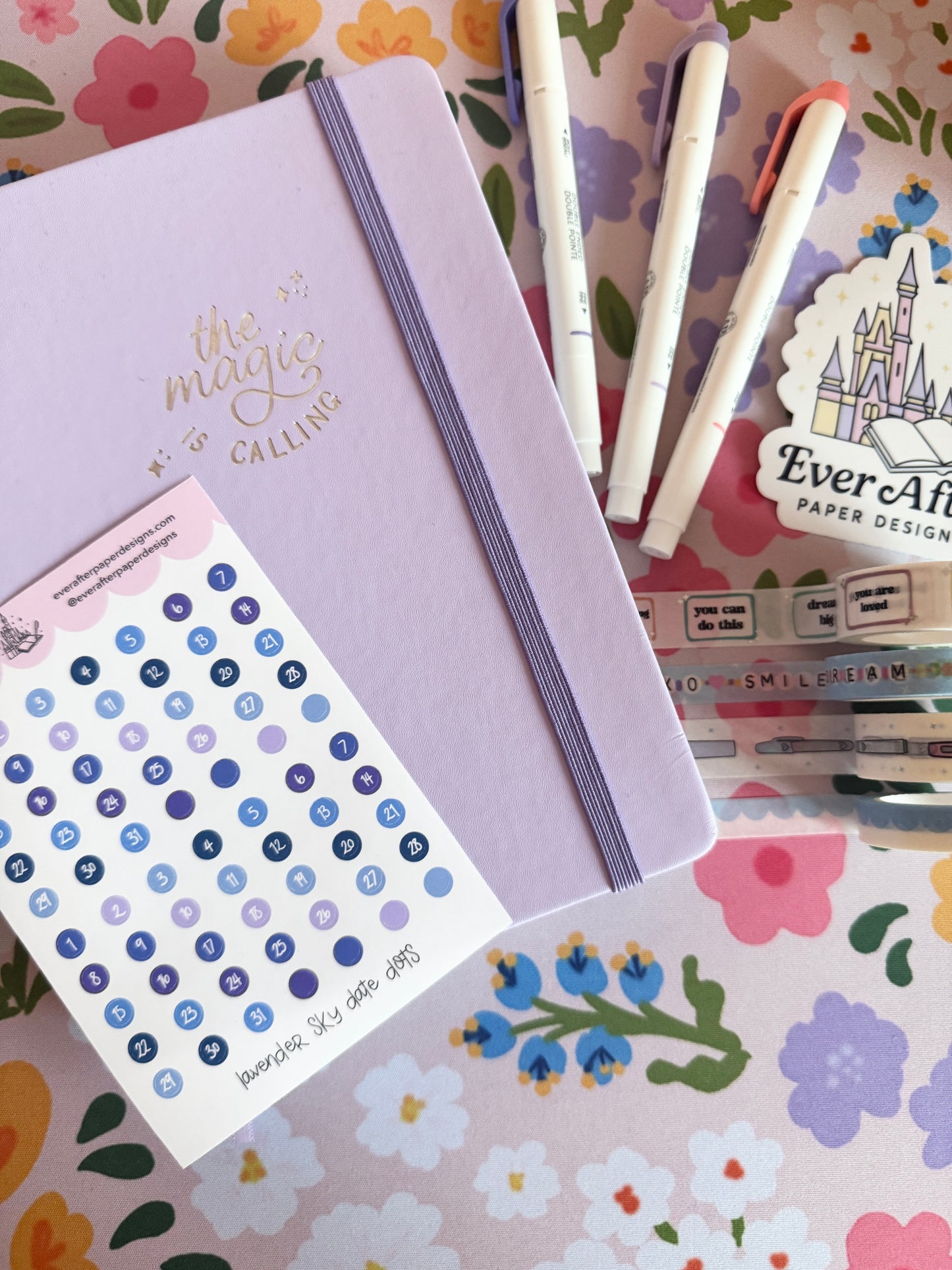 Lavender Sky Date Dots Sticker Sheet