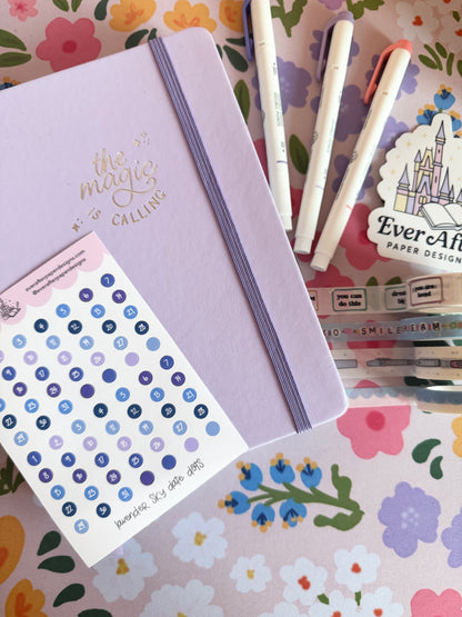 Lavender Sky Date Dots Sticker Sheet