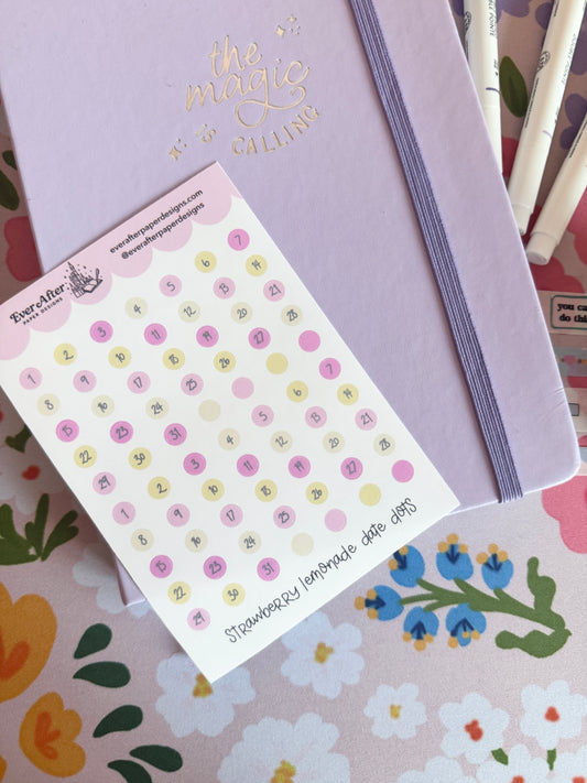 Strawberry Lemonade Date Dots Sticker Sheet