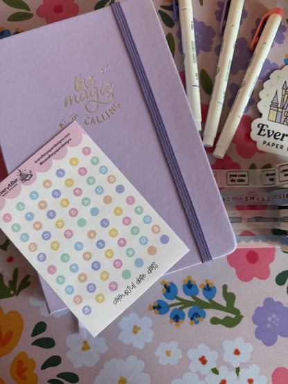 Colourful Date Dots Sticker Sheet