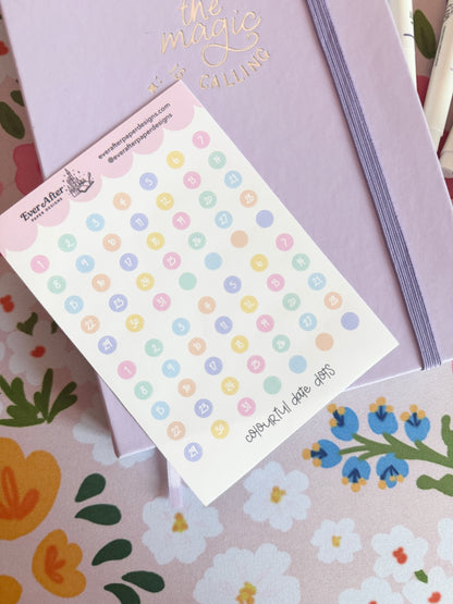Colourful Date Dots Sticker Sheet