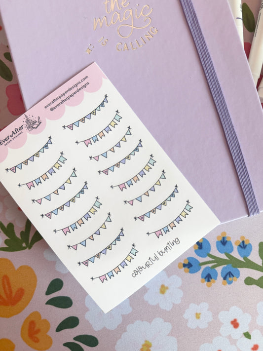 Colourful Bunting Sticker Sheet