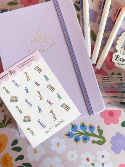Paints & Brushes Sticker Sheet