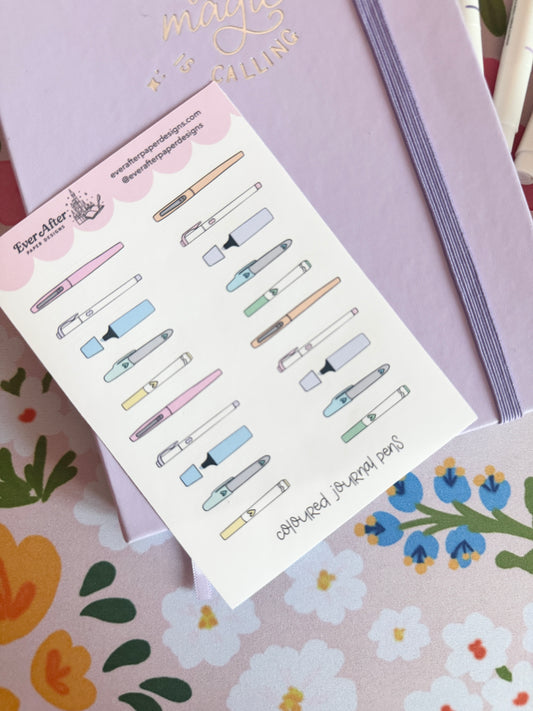 Colourful Pens Sticker Sheet