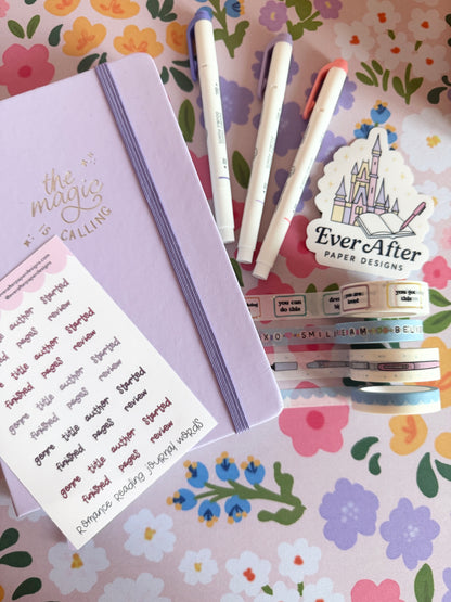 Romance Reading Journal Words Sticker Sheet