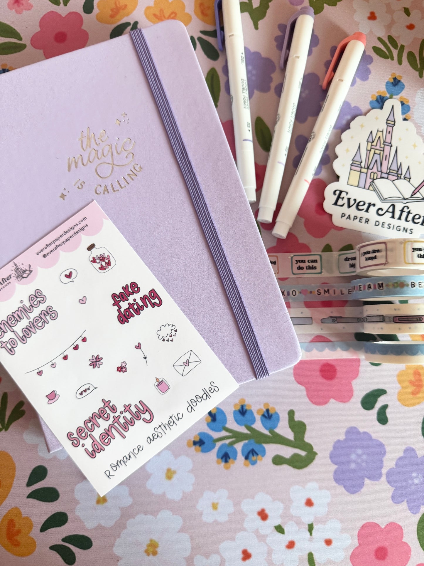 Romance Books Aesthetic Doodles Sticker Sheet