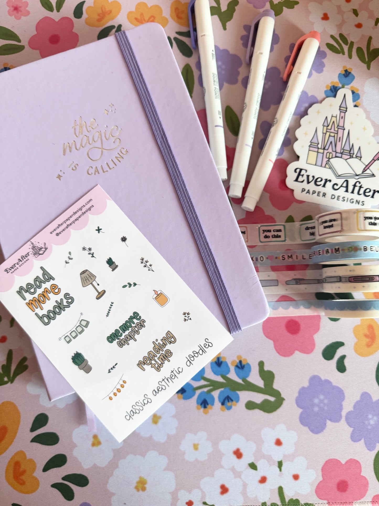 Classics Books Aesthetic Doodles Sticker Sheet