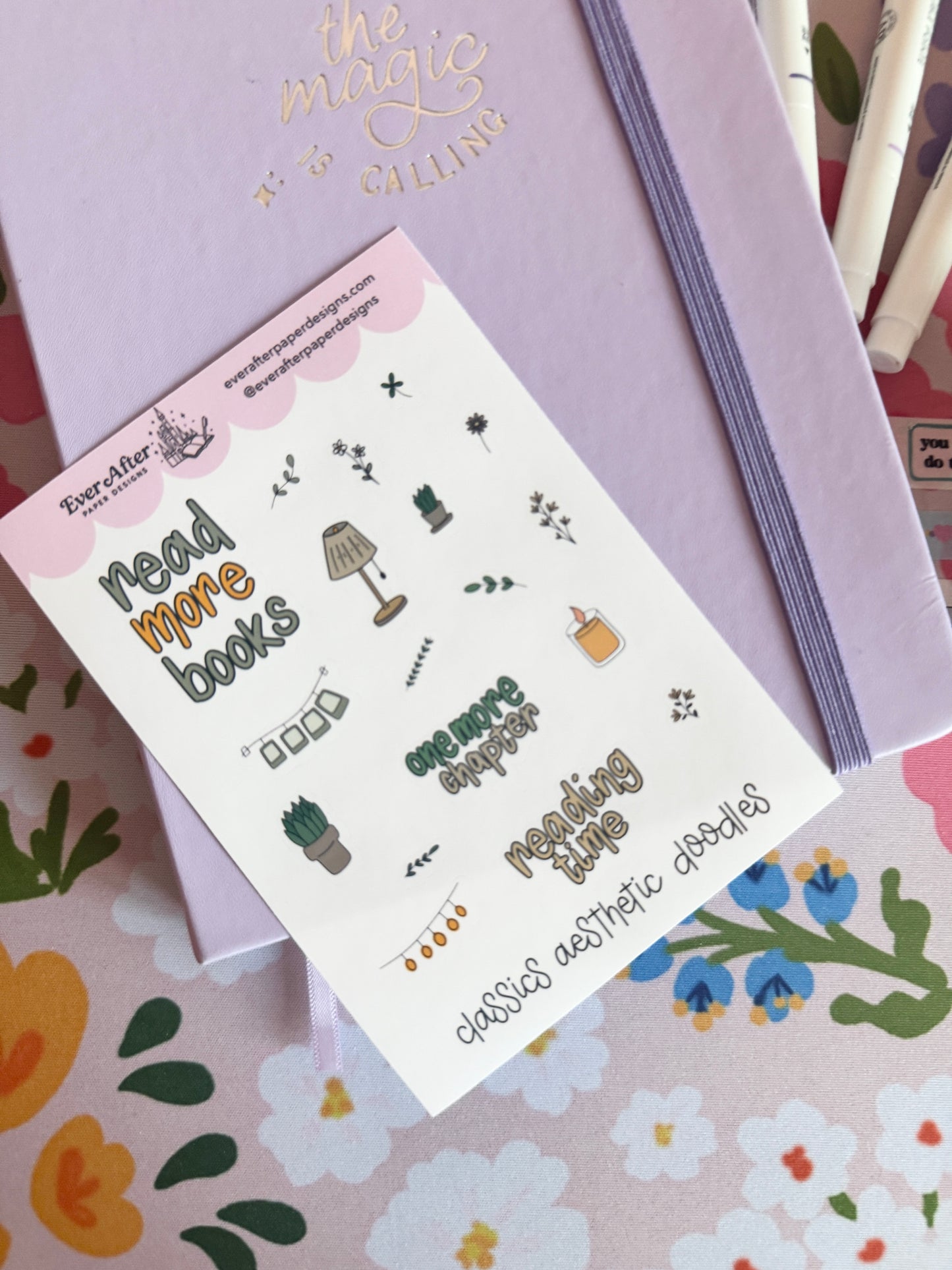 Classics Books Aesthetic Doodles Sticker Sheet