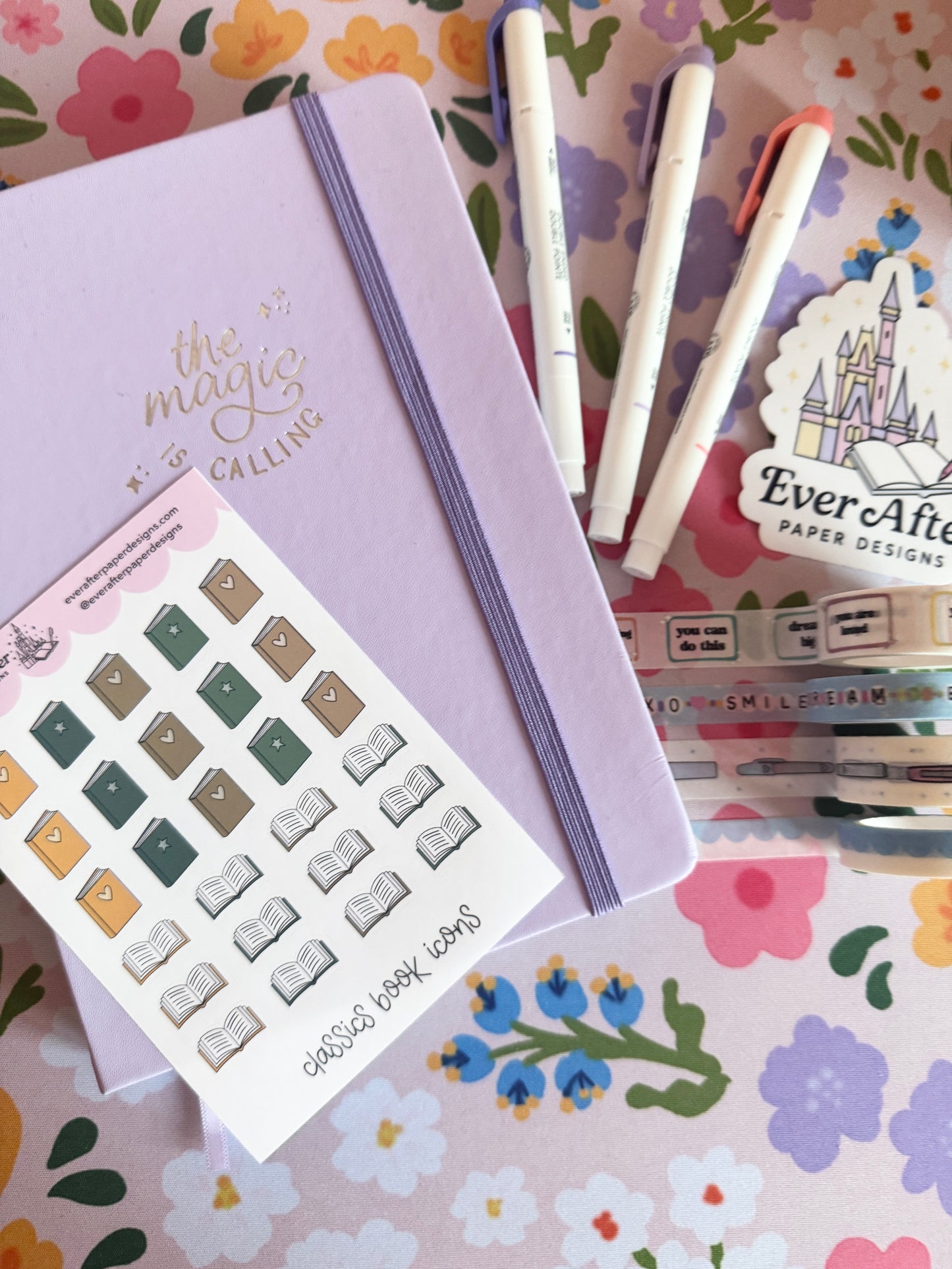 Classics Book Icons Sticker Sheet