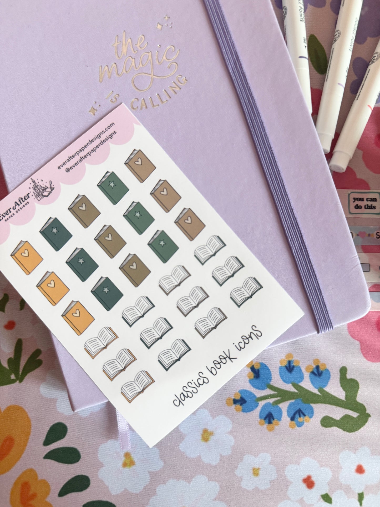 Classics Book Icons Sticker Sheet