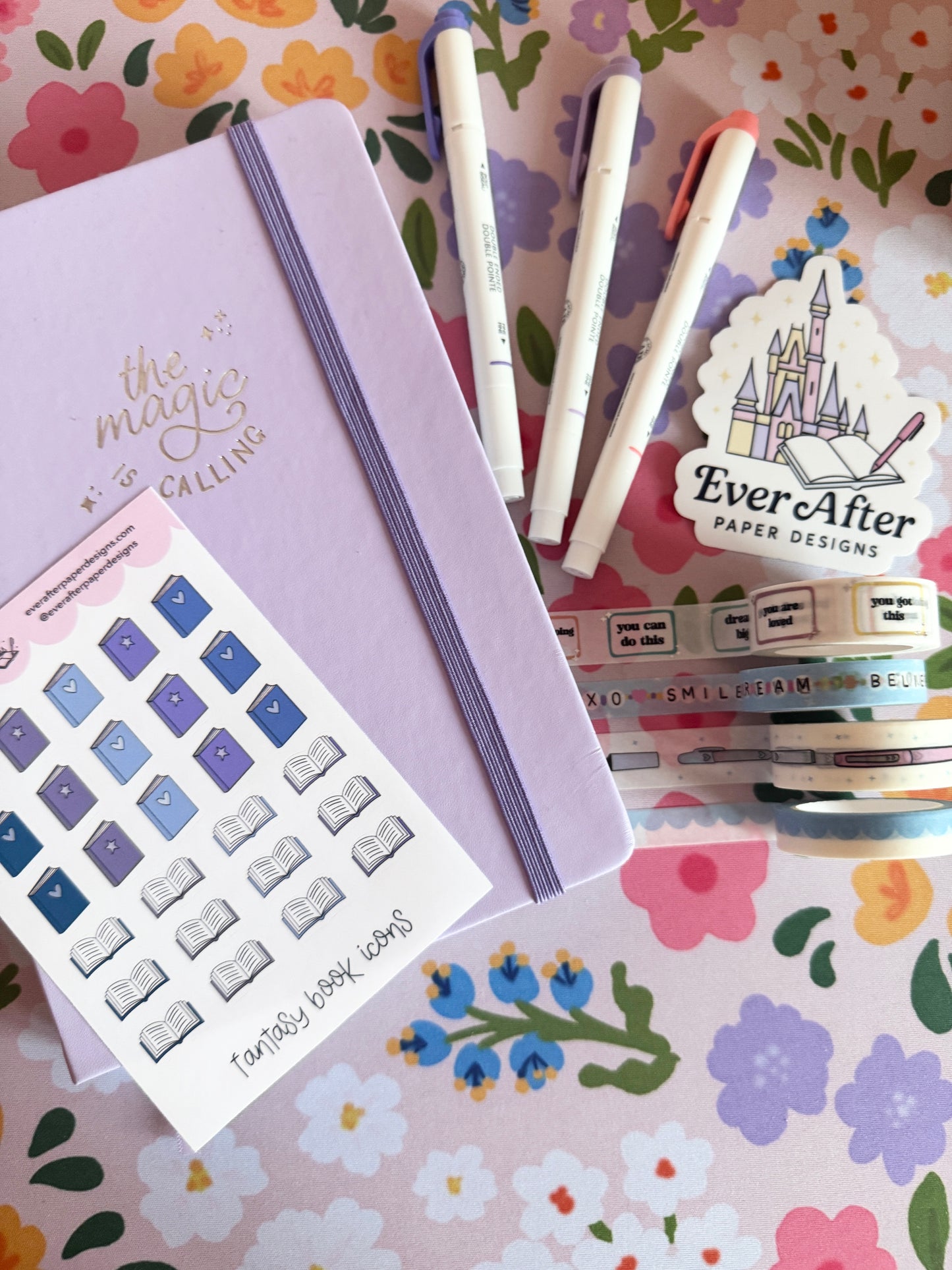 Fantasy Book Icons Sticker Sheet