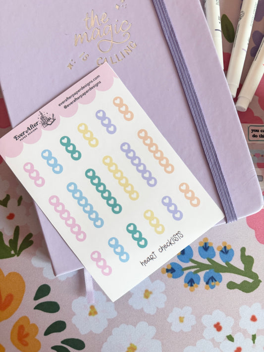 Heart Checklists Sticker Sheet