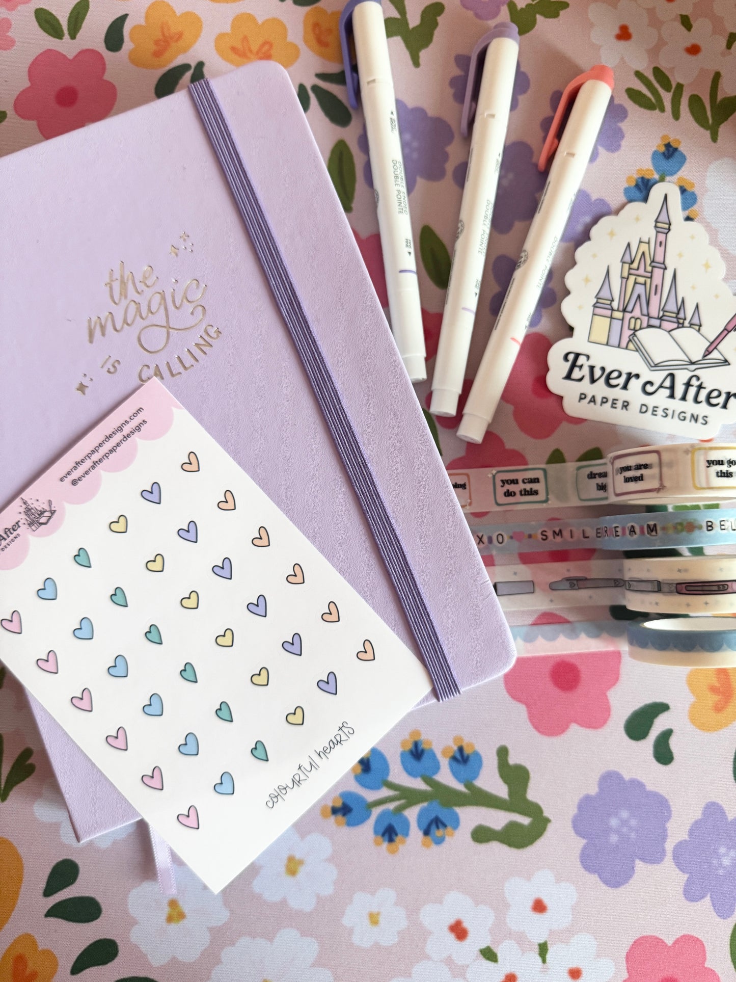 Colourful Hearts Sticker Sheet