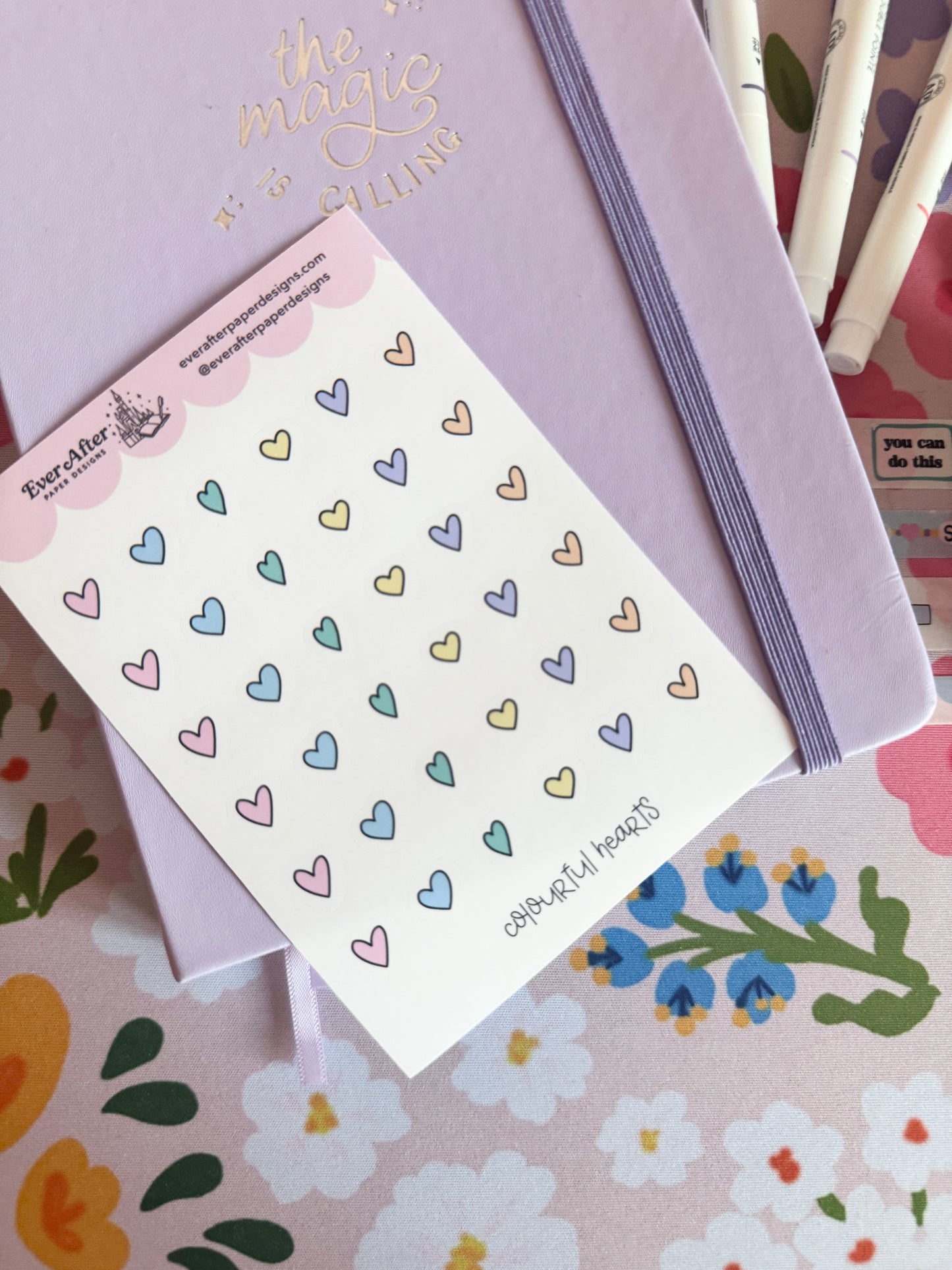 Colourful Hearts Sticker Sheet
