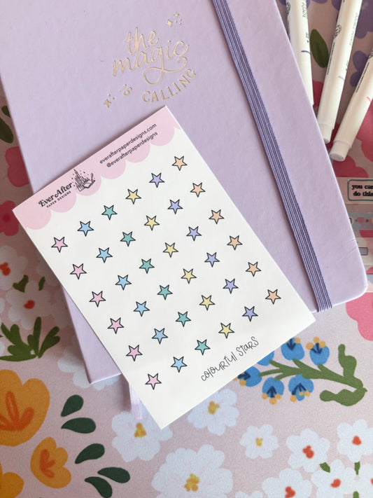 Colourful Stars Sticker Sheet