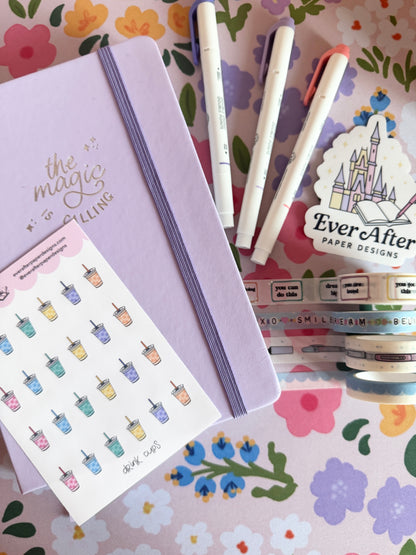 Drink Cups Sticker Sheet