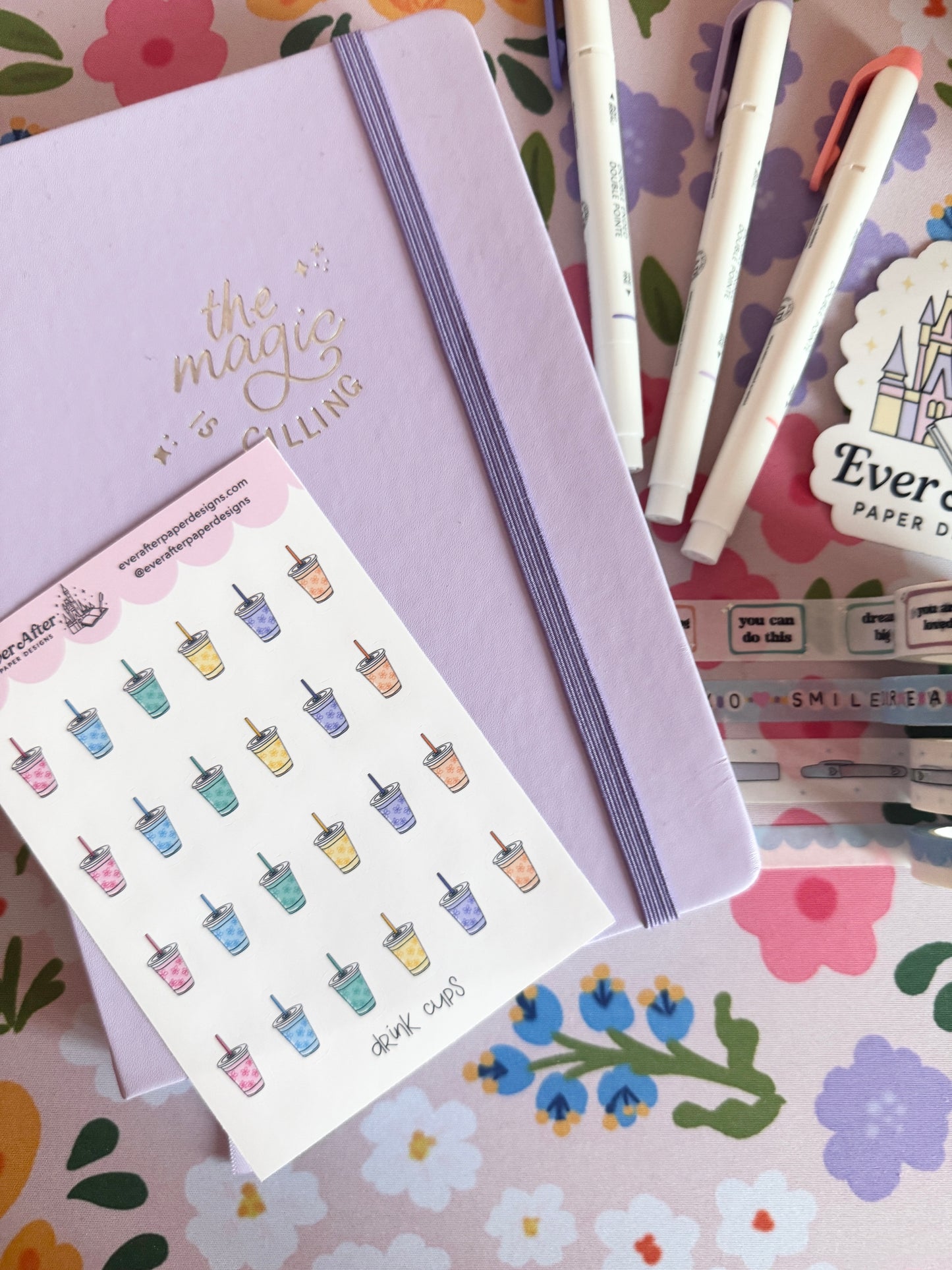 Drink Cups Sticker Sheet