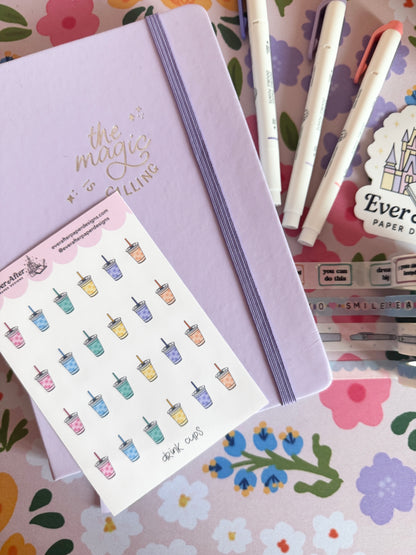 Drink Cups Sticker Sheet