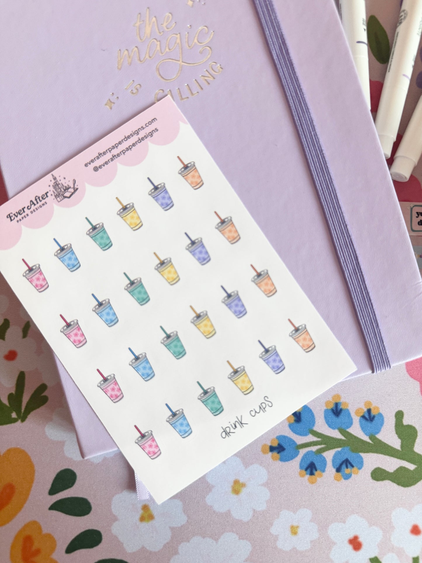 Drink Cups Sticker Sheet