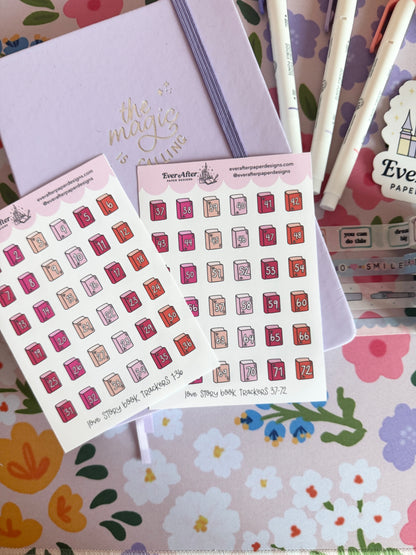 Love Story Book Trackers Sticker Sheet