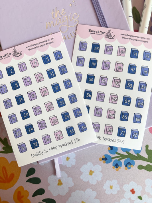 Fantasy 2.0 Book Trackers Sticker Sheet
