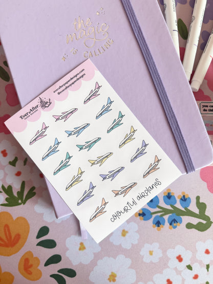 Colourful Airplanes Sticker Sheet