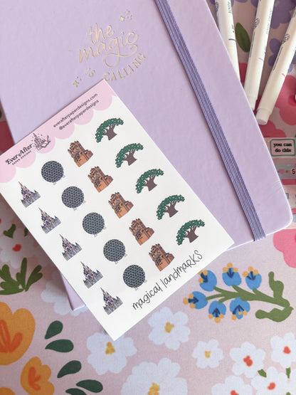 Magical Landmarks Sticker Sheet
