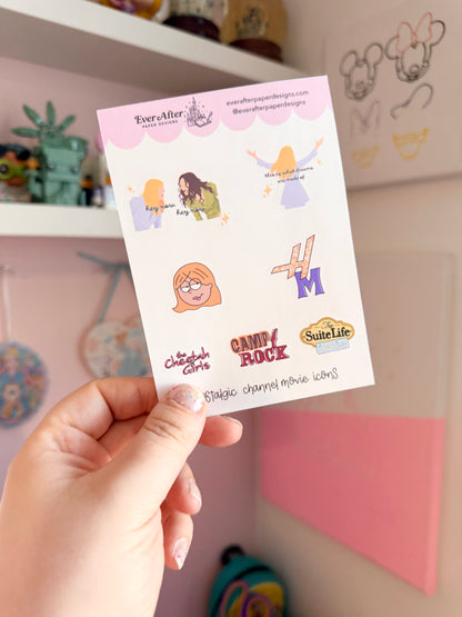 Nostalgic Channel Movie Icons Sticker Sheet