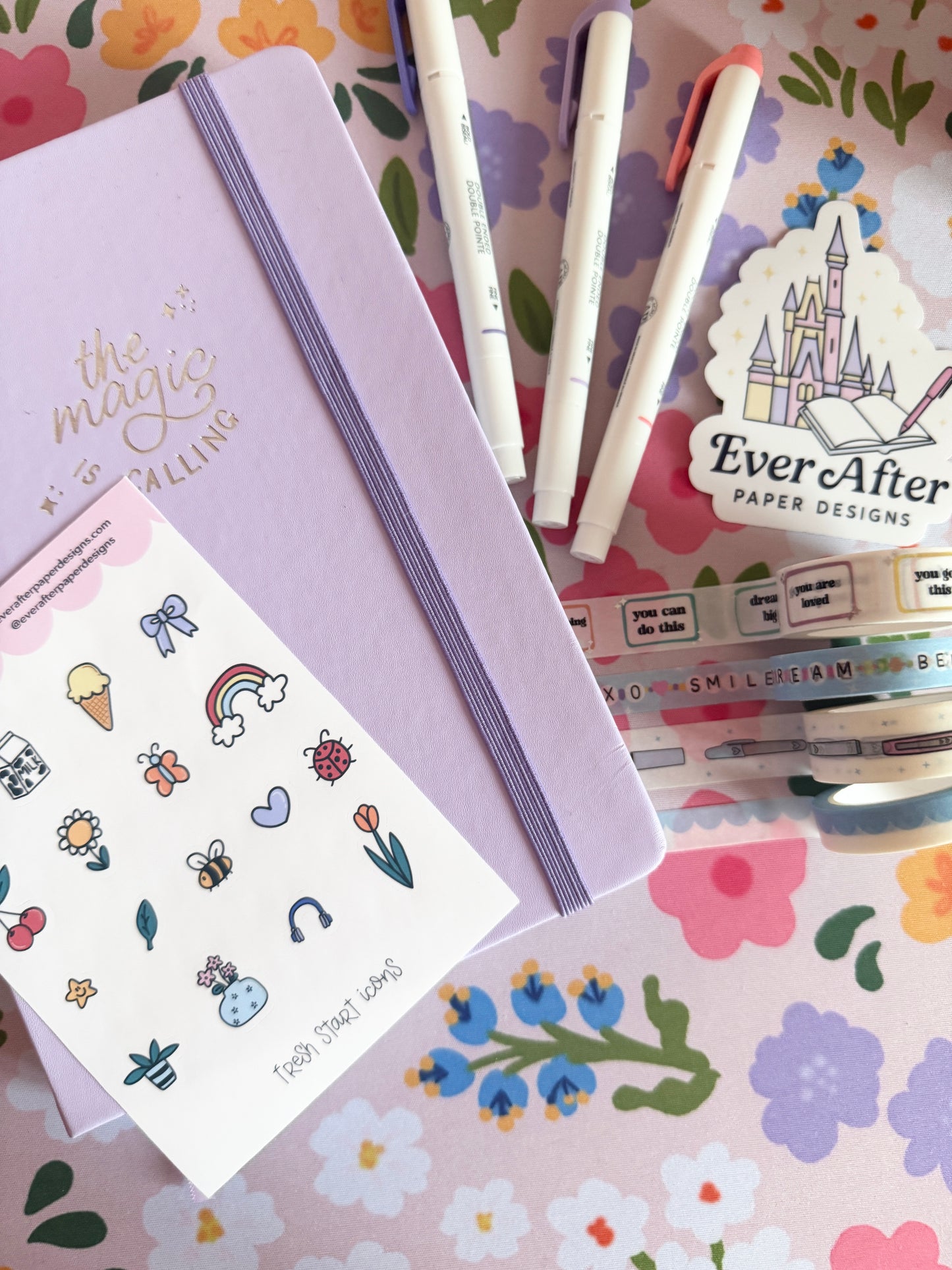 Fresh Start Icons Sticker Sheet