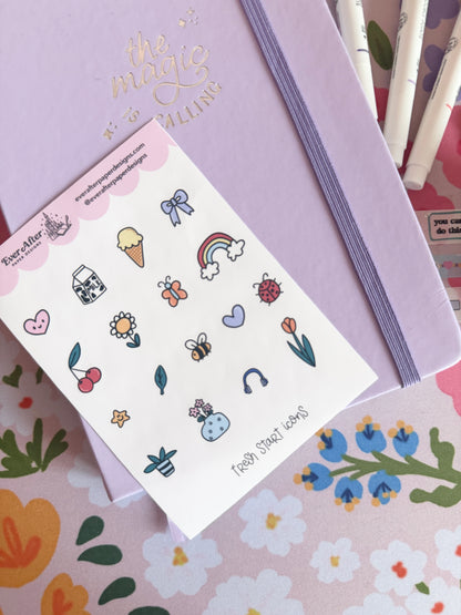 Fresh Start Icons Sticker Sheet