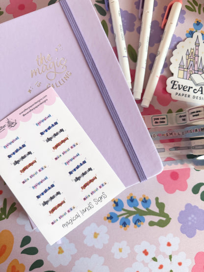 Magical Lands Signs Sticker Sheet
