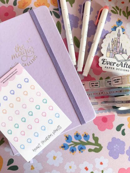 Heart Location Points Sticker Sheet