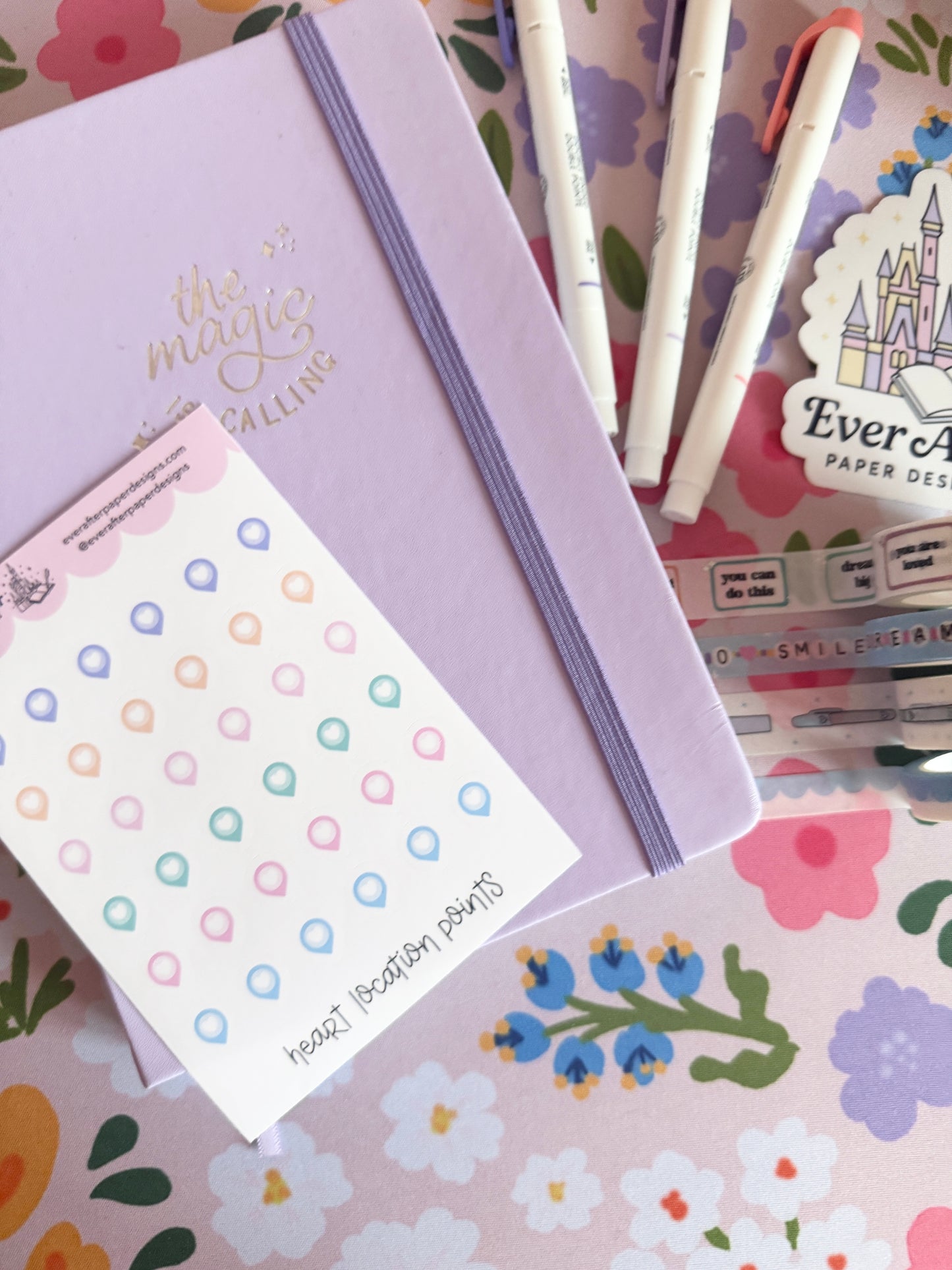 Heart Location Points Sticker Sheet