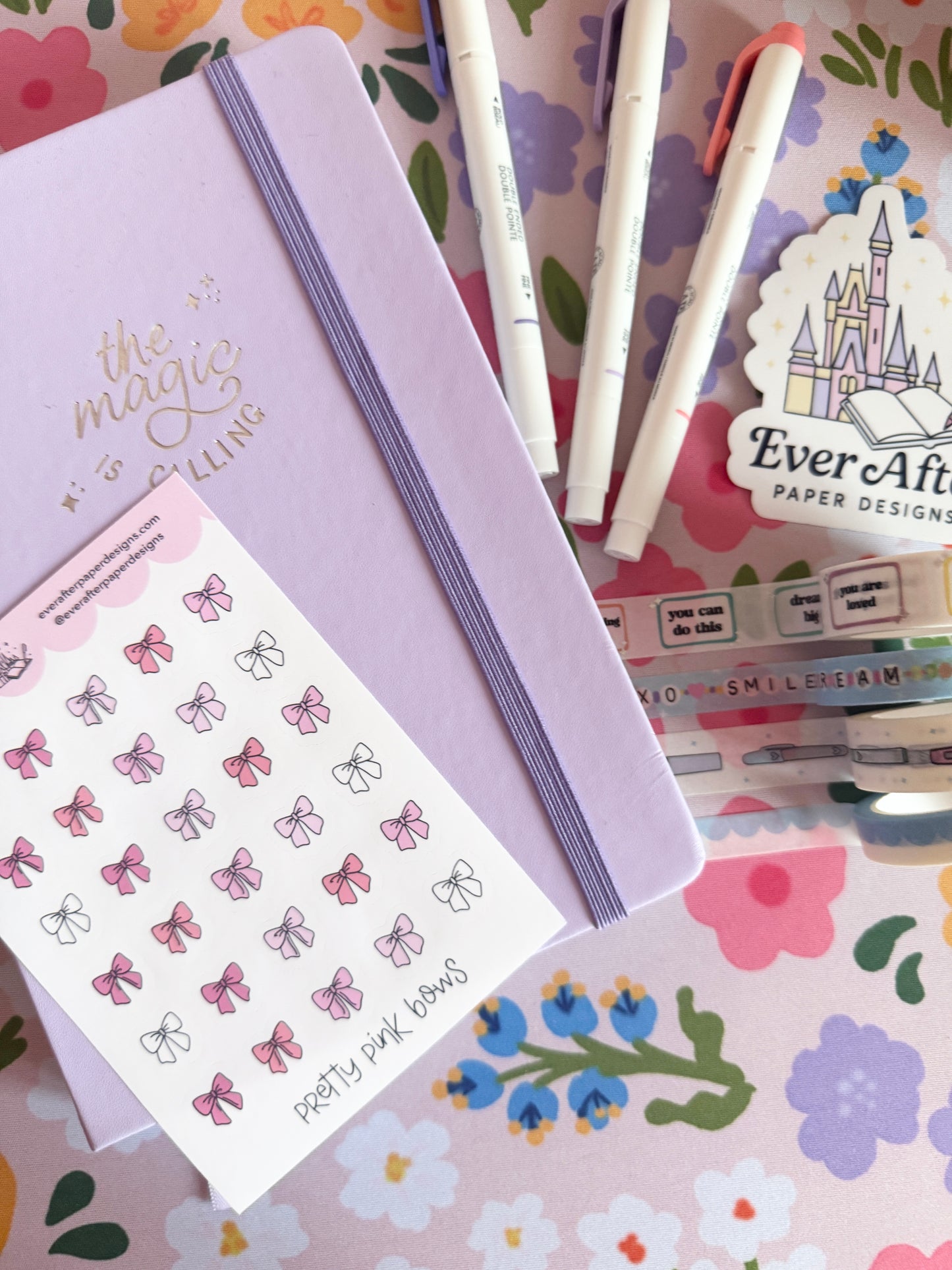 Pretty Pink Bows Sticker Sheet