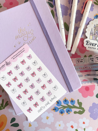 Pretty Pink Bows Sticker Sheet
