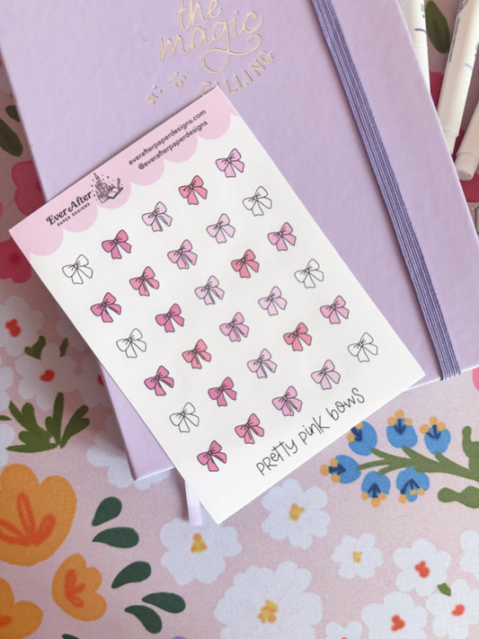 Pretty Pink Bows Sticker Sheet