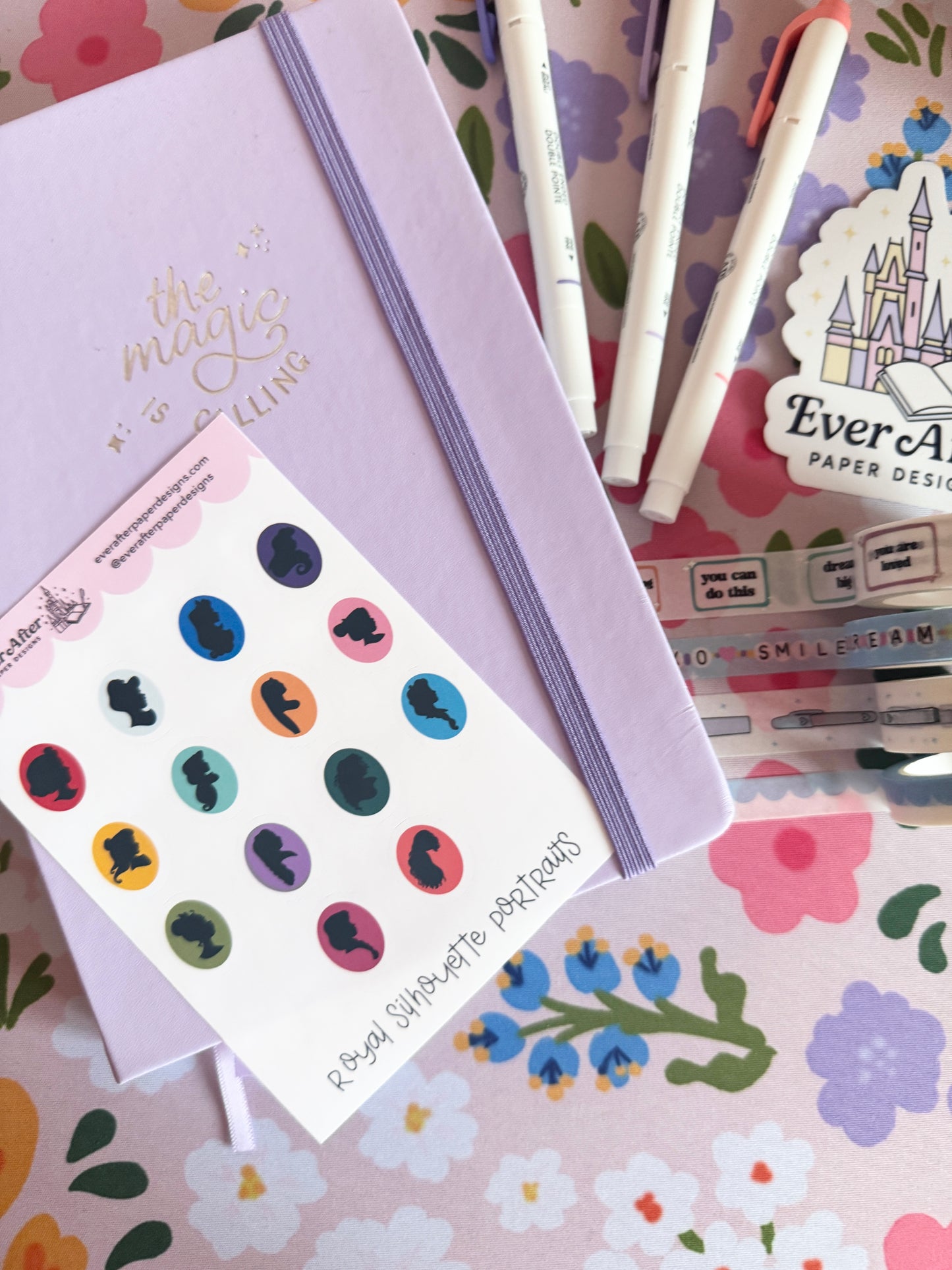 Royal Silhouette Portraits Sticker Sheet