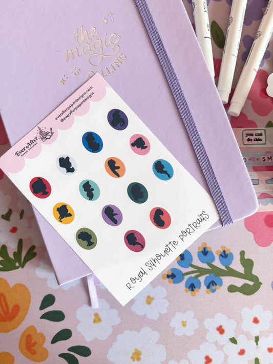 Royal Silhouette Portraits Sticker Sheet