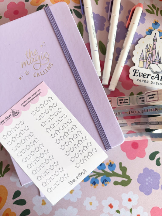 Blank Star Ratings Sticker Sheet