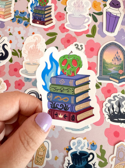 Villains Book Stack Clear Sticker