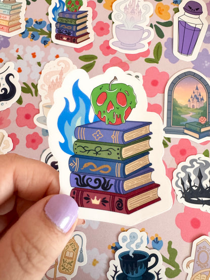 Villains Book Stack Clear Sticker