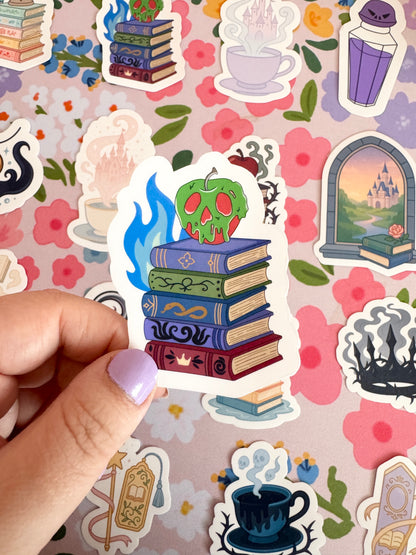 Villains Book Stack Clear Sticker