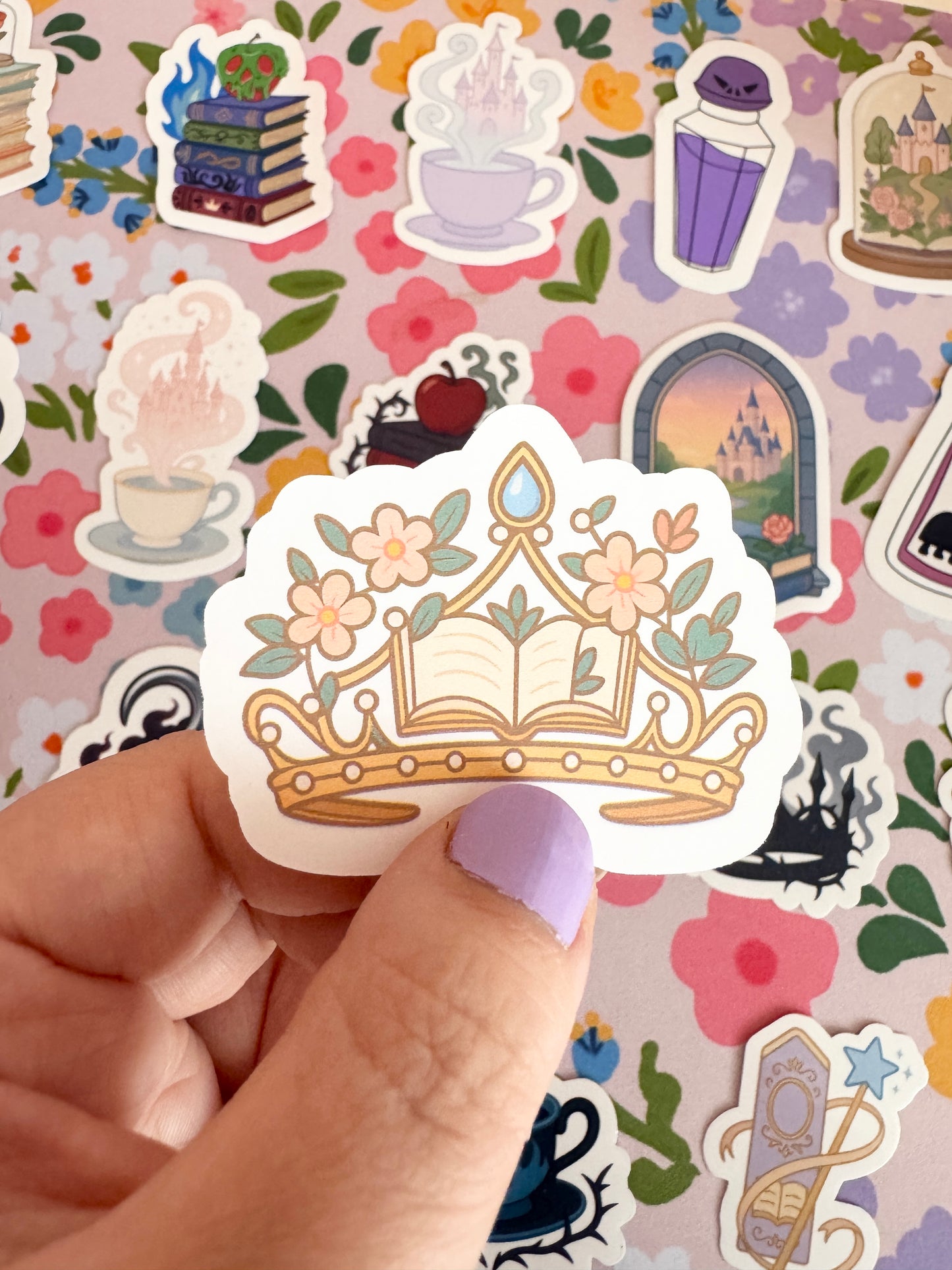 Princess Book Crown Clear Sticker
