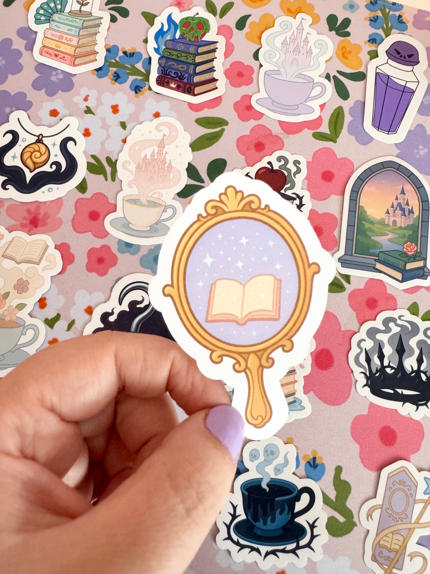 Princess Book in a Magic Mirror Clear Sticker