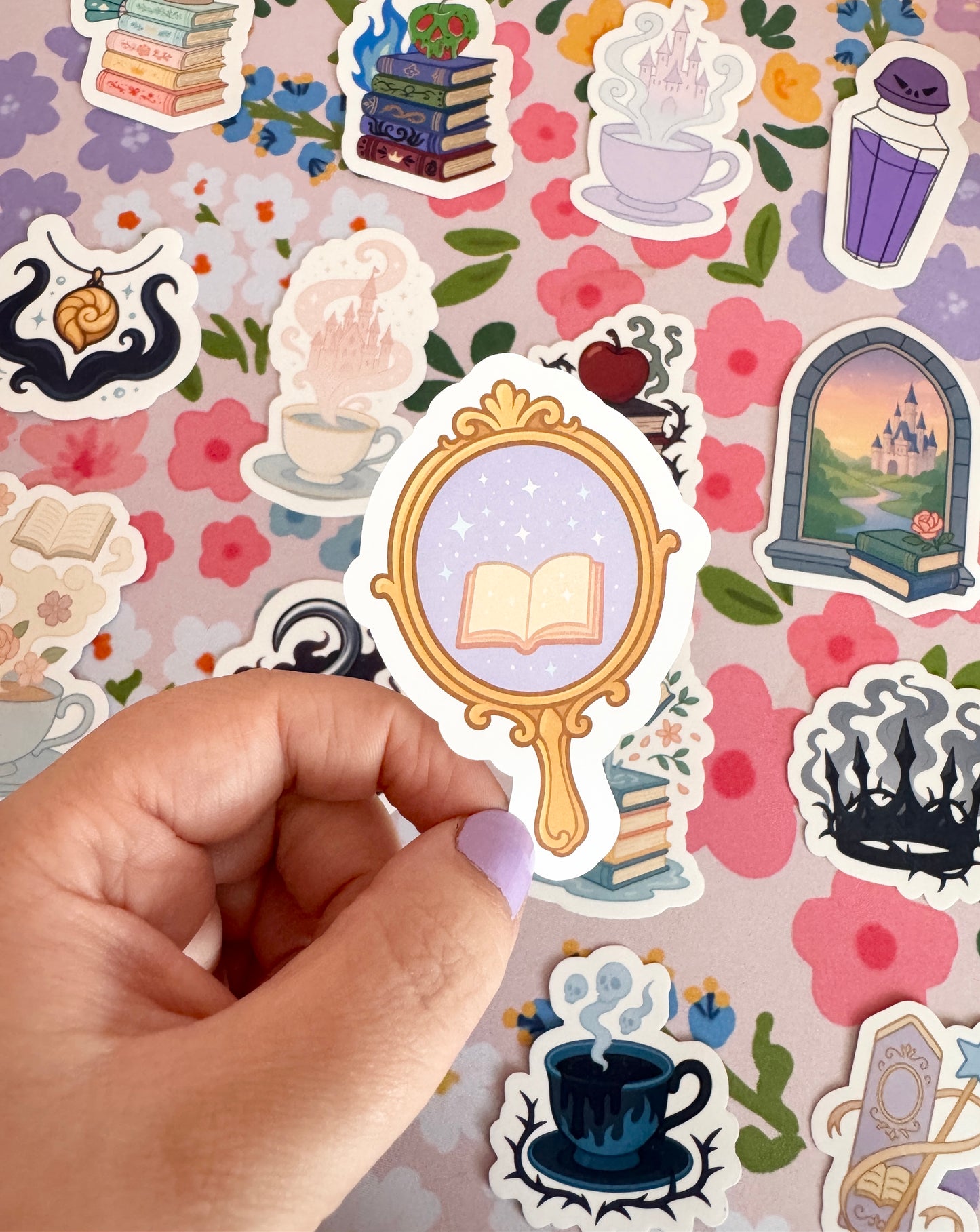 Princess Book in a Magic Mirror Clear Sticker