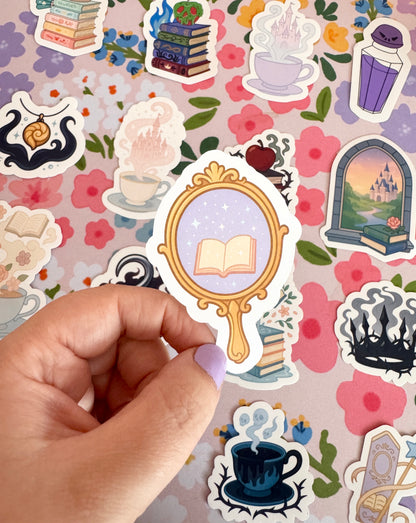 Princess Book in a Magic Mirror Clear Sticker