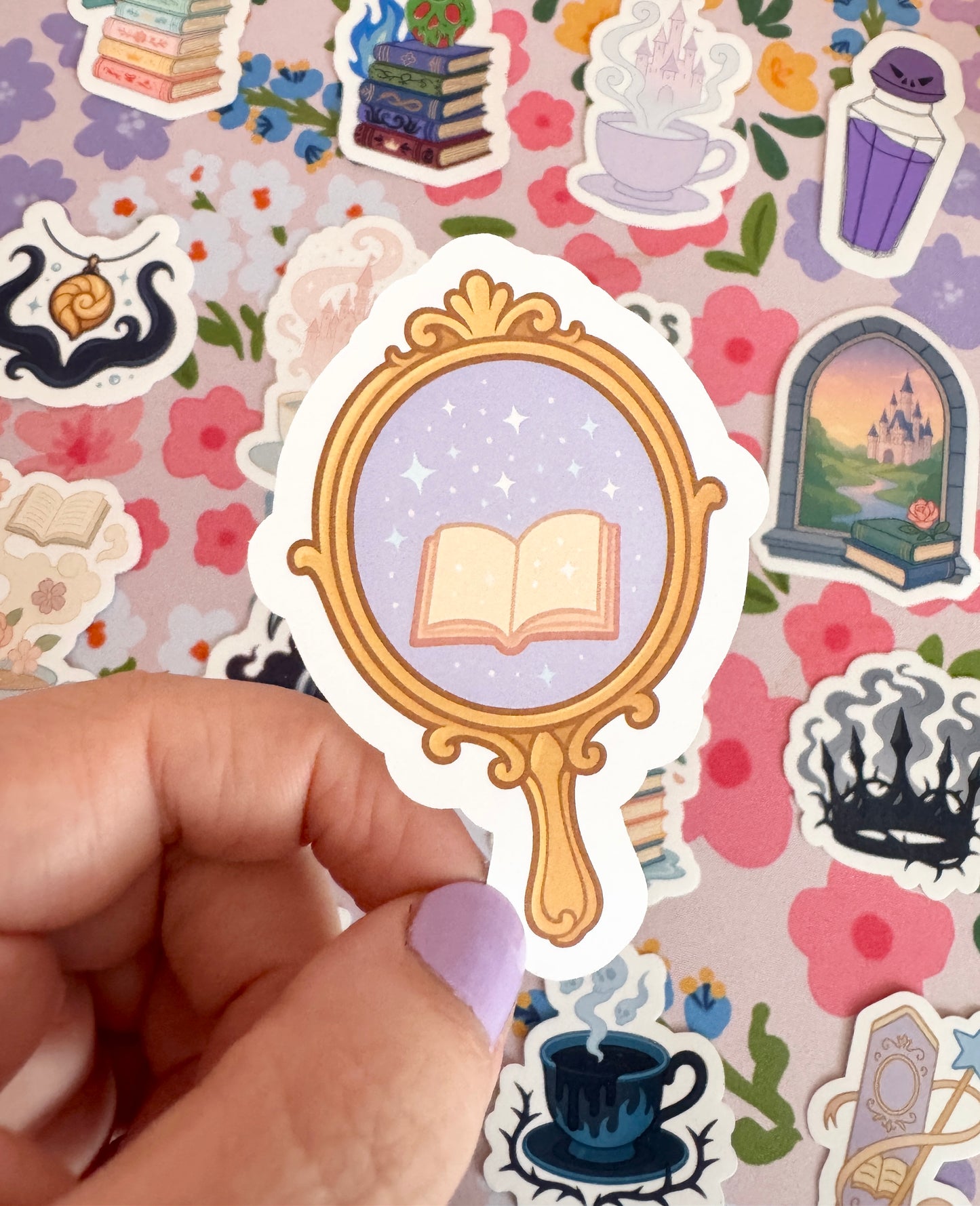 Princess Book in a Magic Mirror Clear Sticker