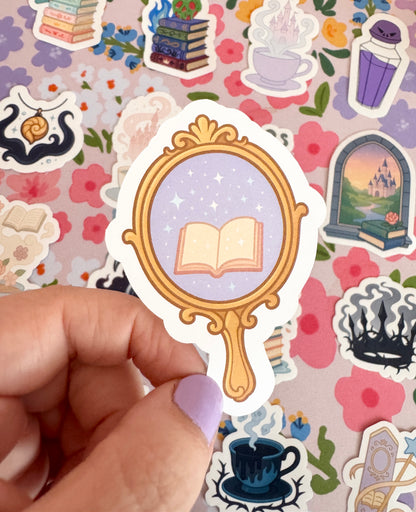 Princess Book in a Magic Mirror Clear Sticker