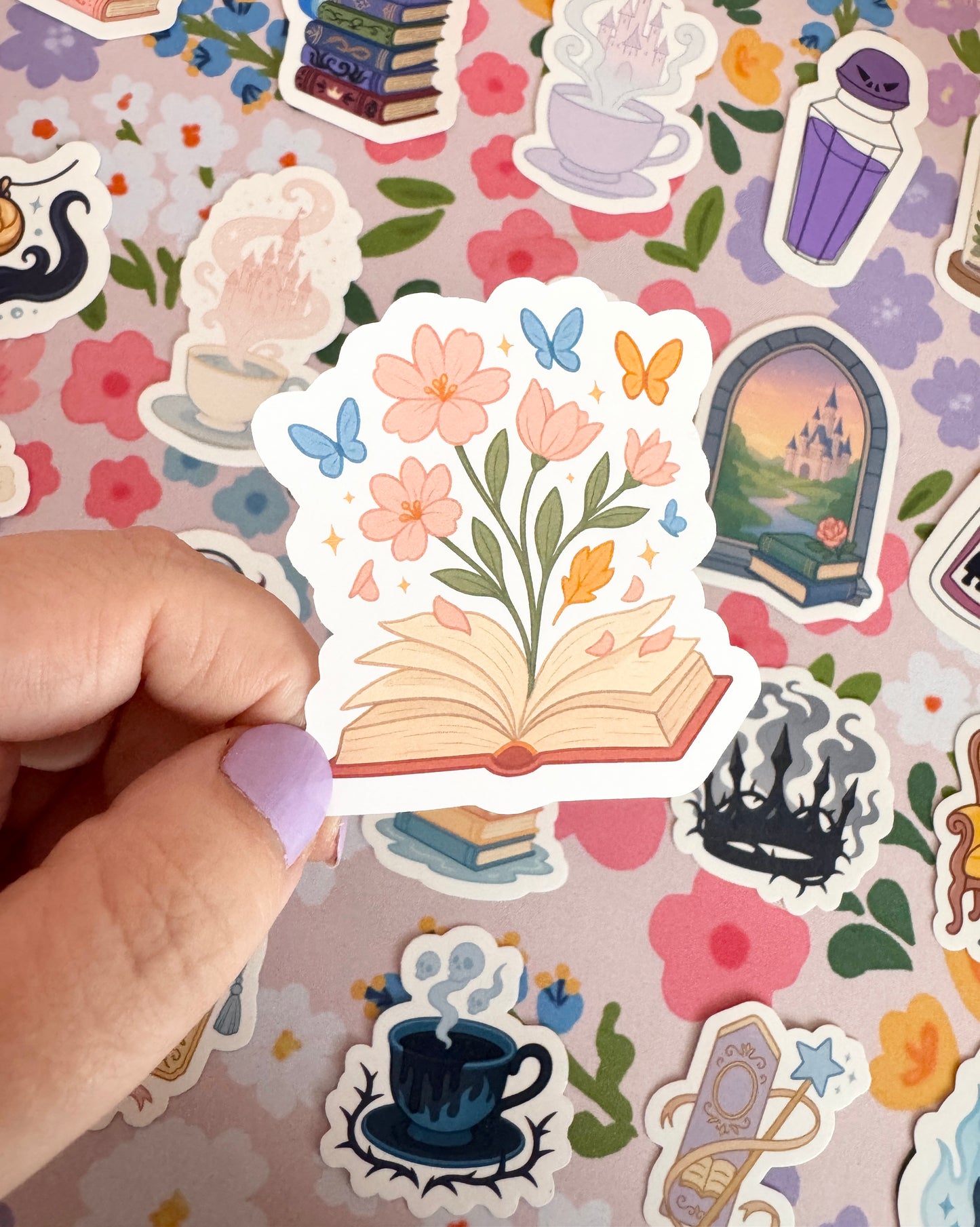 Princess Book of Flowers Clear Sticker